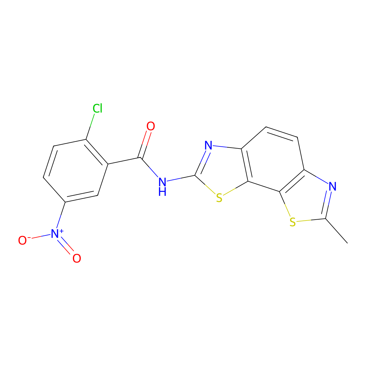 2-chloro-N-(7-methyl-[1,3]thiazolo[4,5-g][1,3]benzothiazol-2-yl)-5-nitrobenzamide molecular structure, CAS 391218-04-5