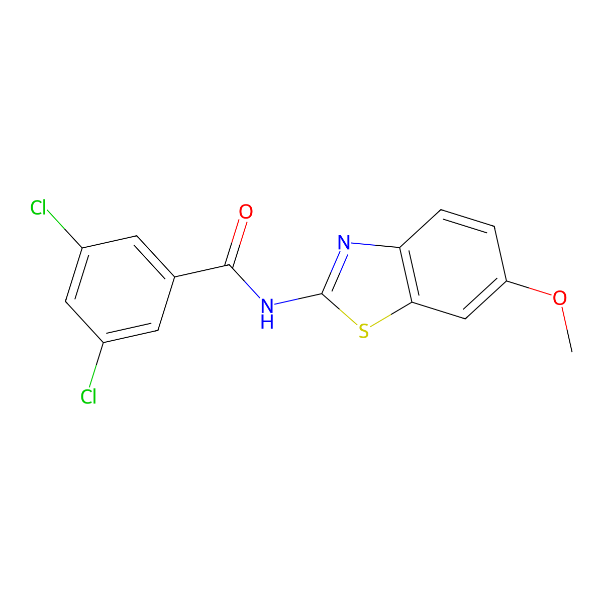 3,5-Dichloro-N-(6-methoxy-1,3-benzothiazol-2-yl)benzamide molecular structure, CAS 391218-21-6
