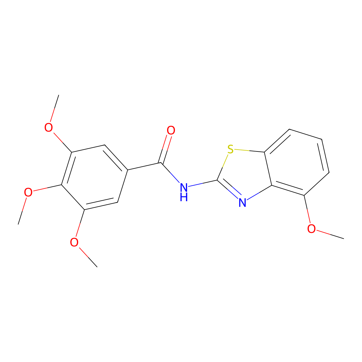 3,4,5-trimethoxy-N-(4-methoxy-1,3-benzothiazol-2-yl)benzamide molecular structure, CAS 391218-23-8