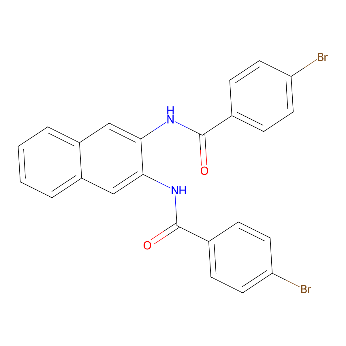 4-bromo-N-[3-[(4-bromobenzoyl)amino]naphthalen-2-yl]benzamide molecular structure, CAS 391218-29-4