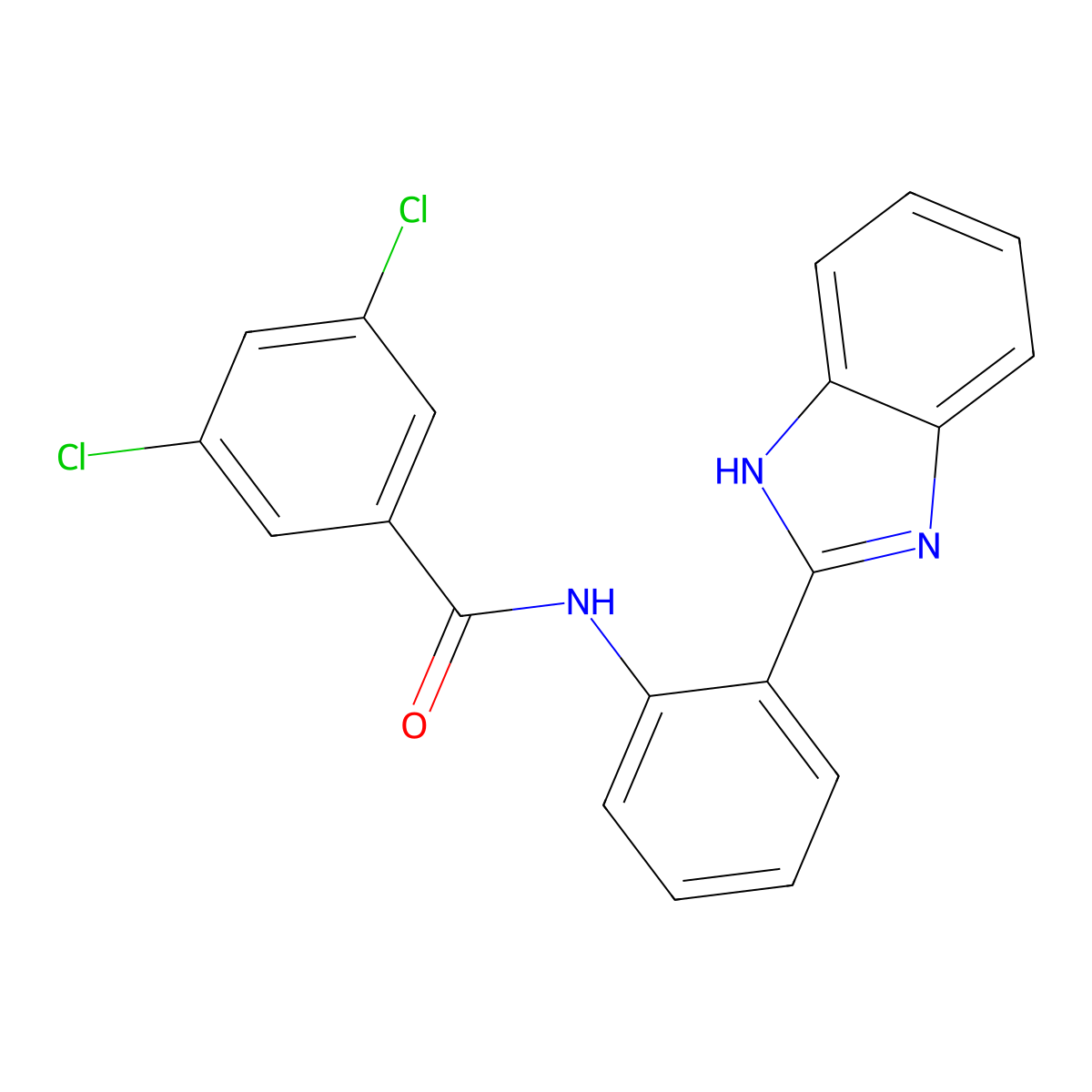 N-(2-(1H-benzo[d]imidazol-2-yl)phenyl)-3,5-dichlorobenzamide molecular structure, CAS 391218-30-7