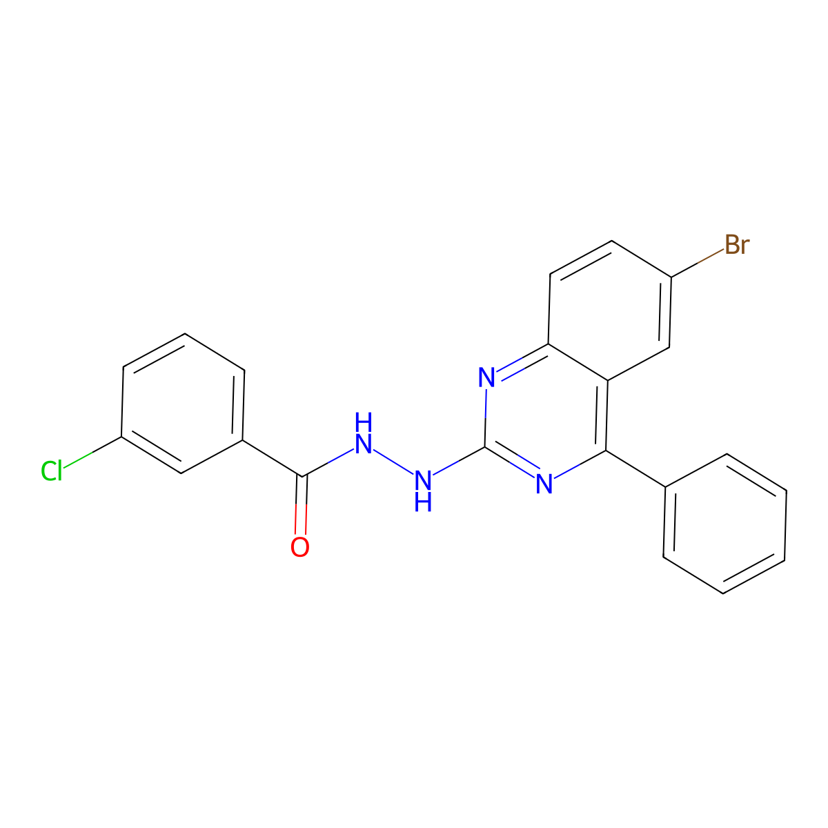 N'-(6-bromo-4-phenylquinazolin-2-yl)-3-chlorobenzohydrazide molecular structure, CAS 391218-65-8