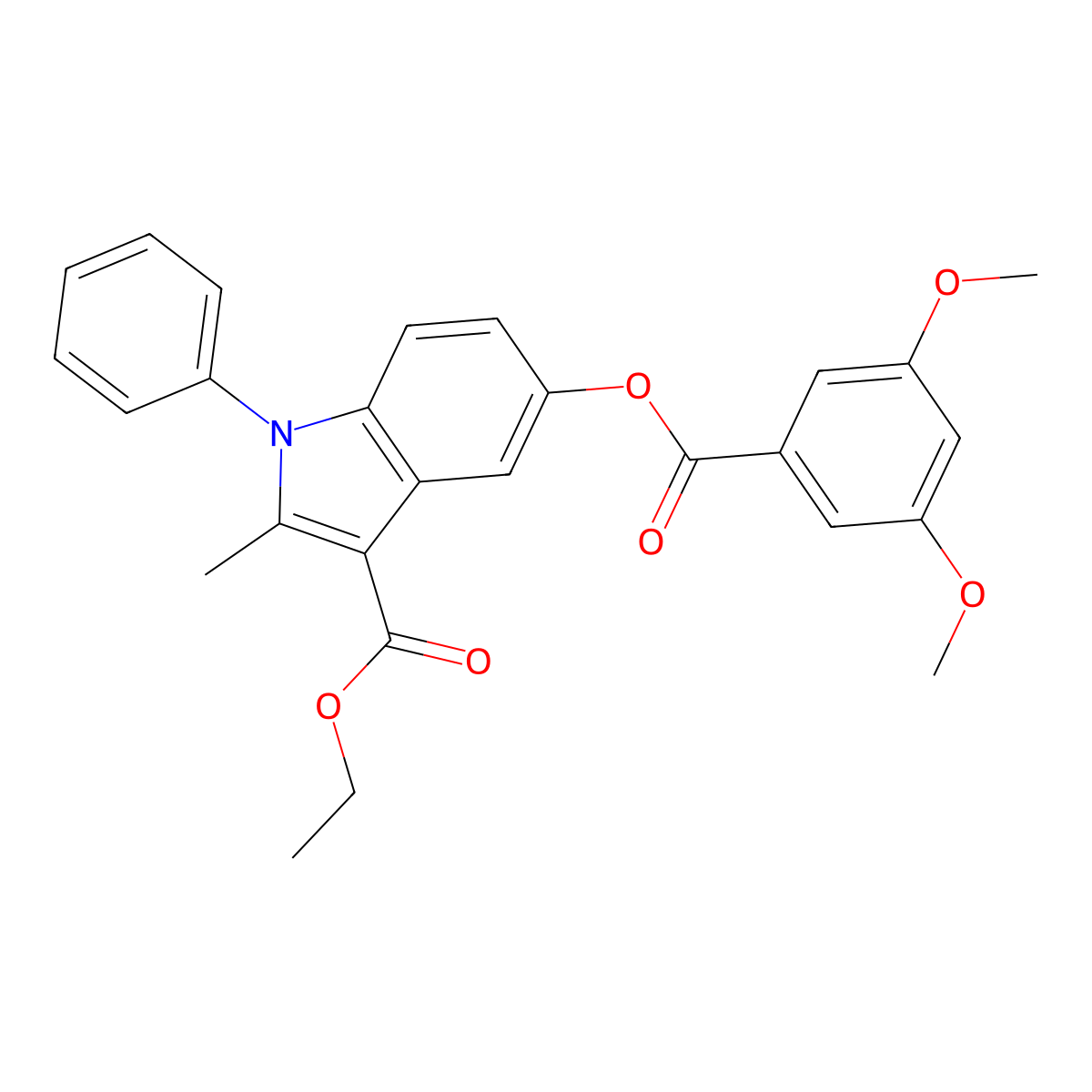 ethyl 5-((3,5-dimethoxybenzoyl)oxy)-2-methyl-1-phenyl-1H-indole-3-carboxylate molecular structure, CAS 391218-78-3