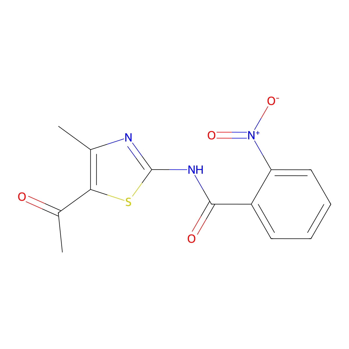N-(5-acetyl-4-methyl-1,3-thiazol-2-yl)-2-nitrobenzamide molecular structure, CAS 391219-68-4