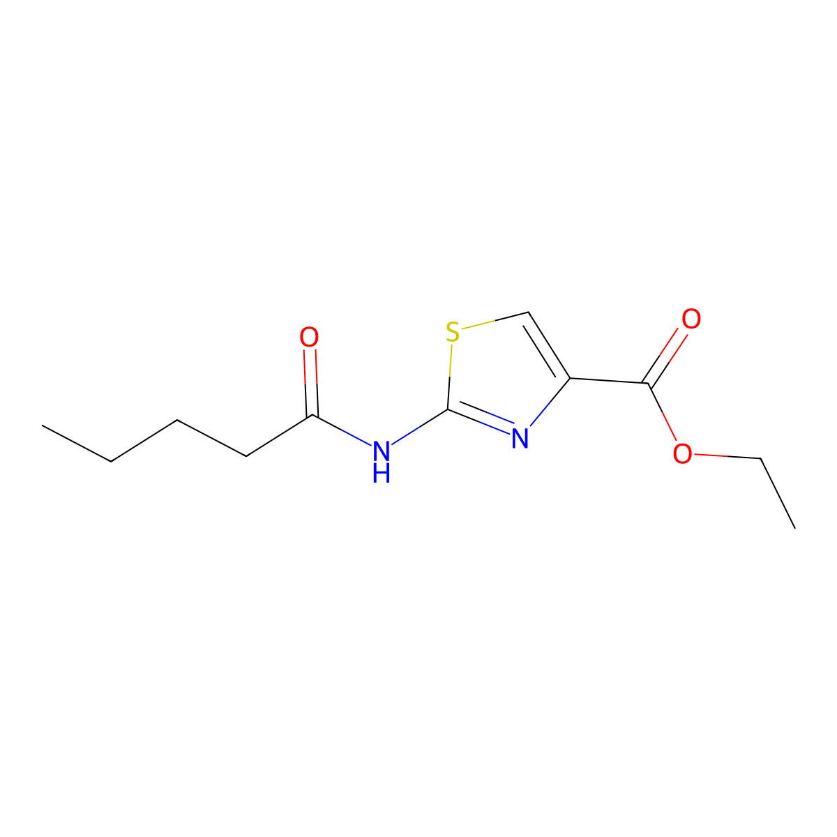Ethyl 2-pentanamidothiazole-4-carboxylate molecular structure, CAS 391219-72-0