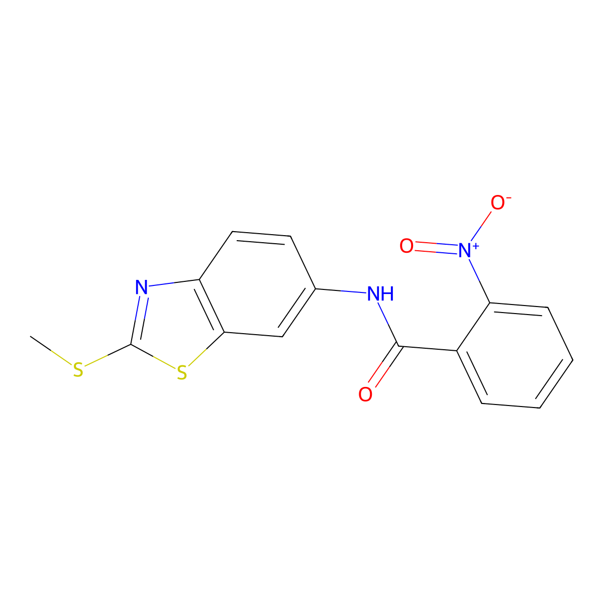 N-(2-(methylthio)benzo[d]thiazol-6-yl)-2-nitrobenzamide molecular structure, CAS 391219-74-2