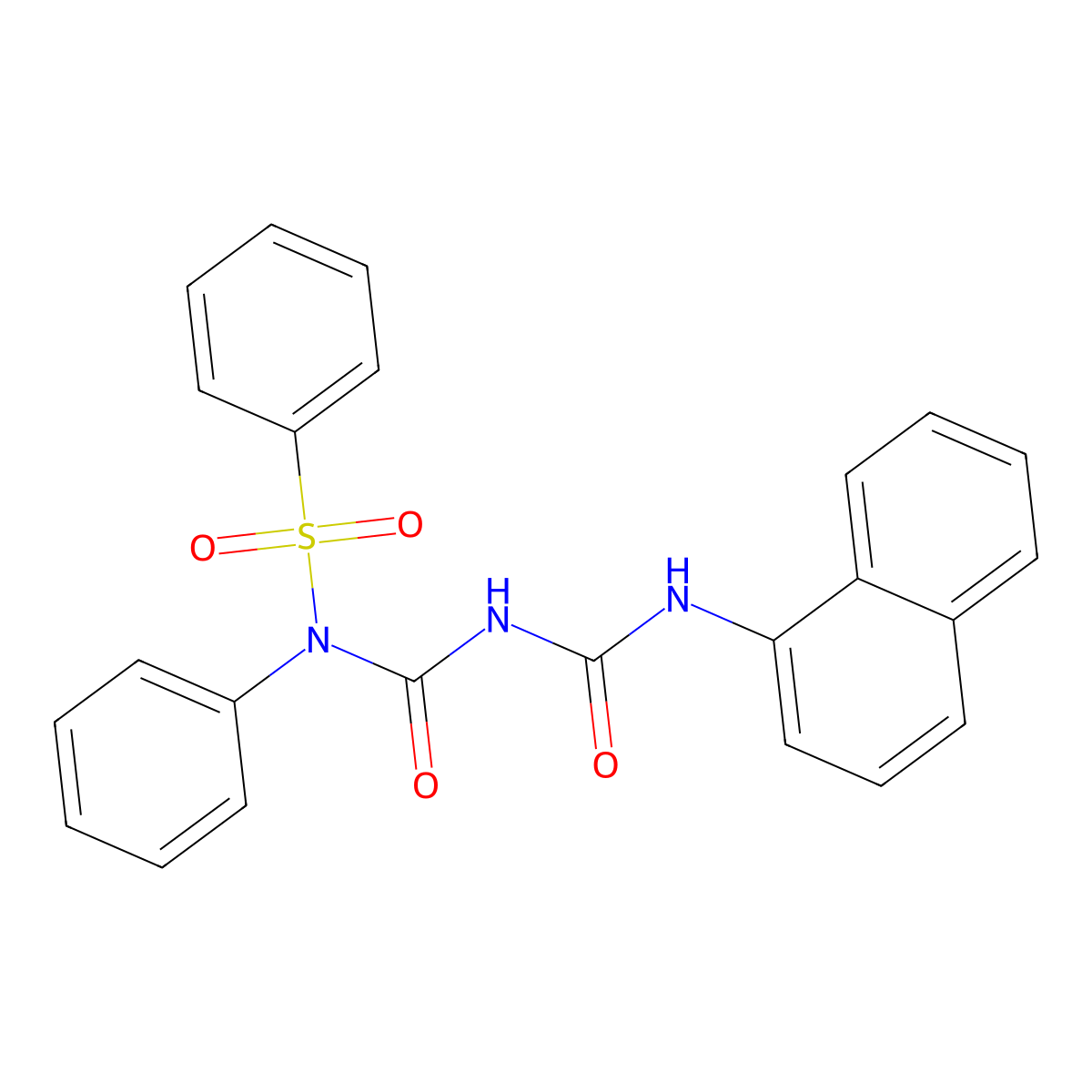 N-((naphthalen-1-ylcarbamoyl)carbamoyl)-N-phenylbenzenesulfonamide molecular structure, CAS 391219-88-8
