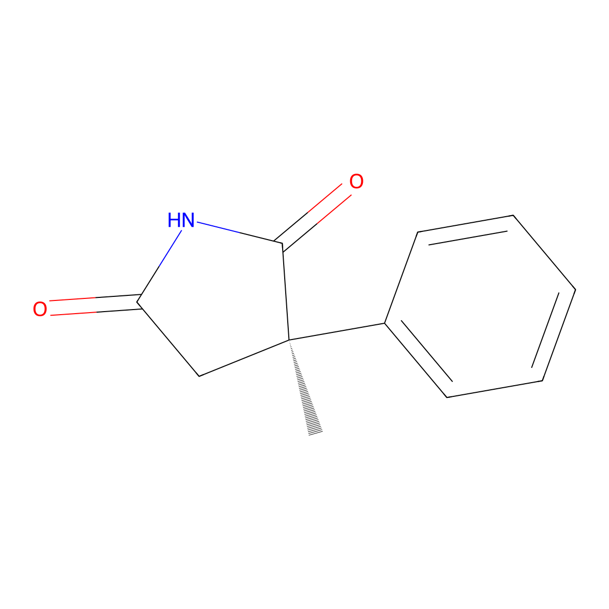 (3R)-3-methyl-3-phenylpyrrolidine-2,5-dione molecular structure, CAS 39122-10-6