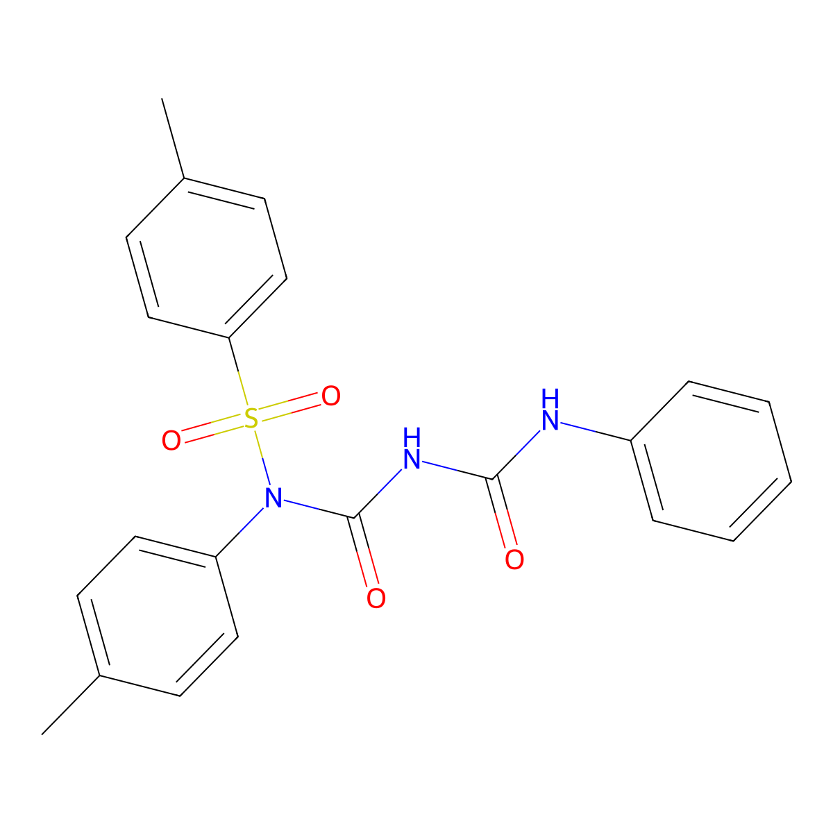 4-methyl-N-((phenylcarbamoyl)carbamoyl)-N-(p-tolyl)benzenesulfonamide molecular structure, CAS 391220-06-7