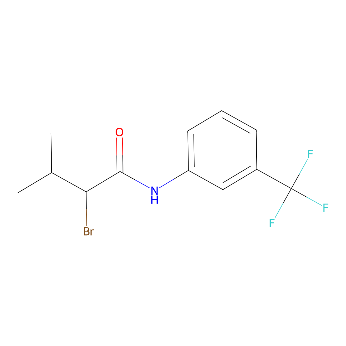 2-bromo-3-methyl-N-[3-(trifluoromethyl)phenyl]butanamide molecular structure, CAS 391220-21-6