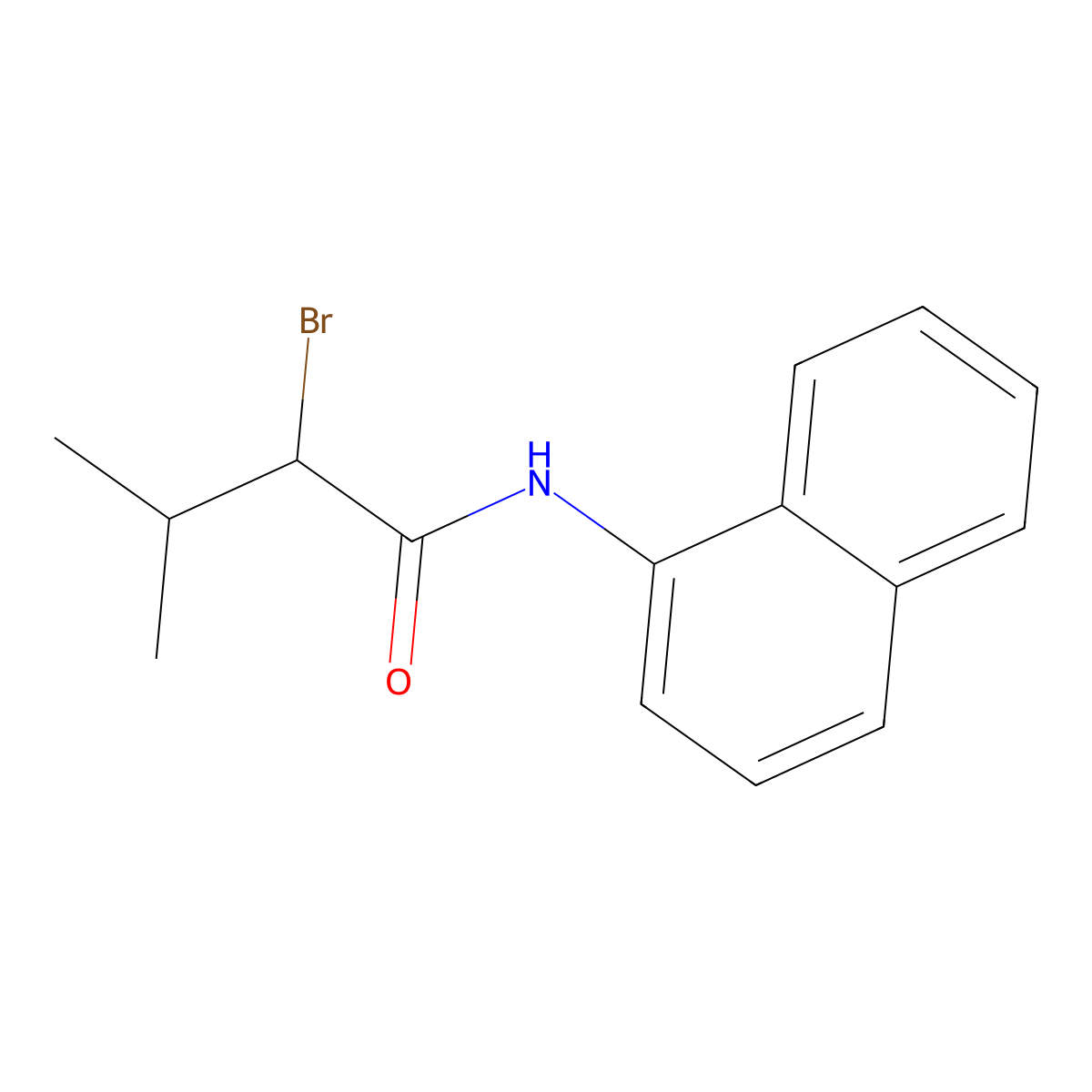 2-bromo-3-methyl-N-(naphthalen-1-yl)butanamide molecular structure, CAS 391220-25-0