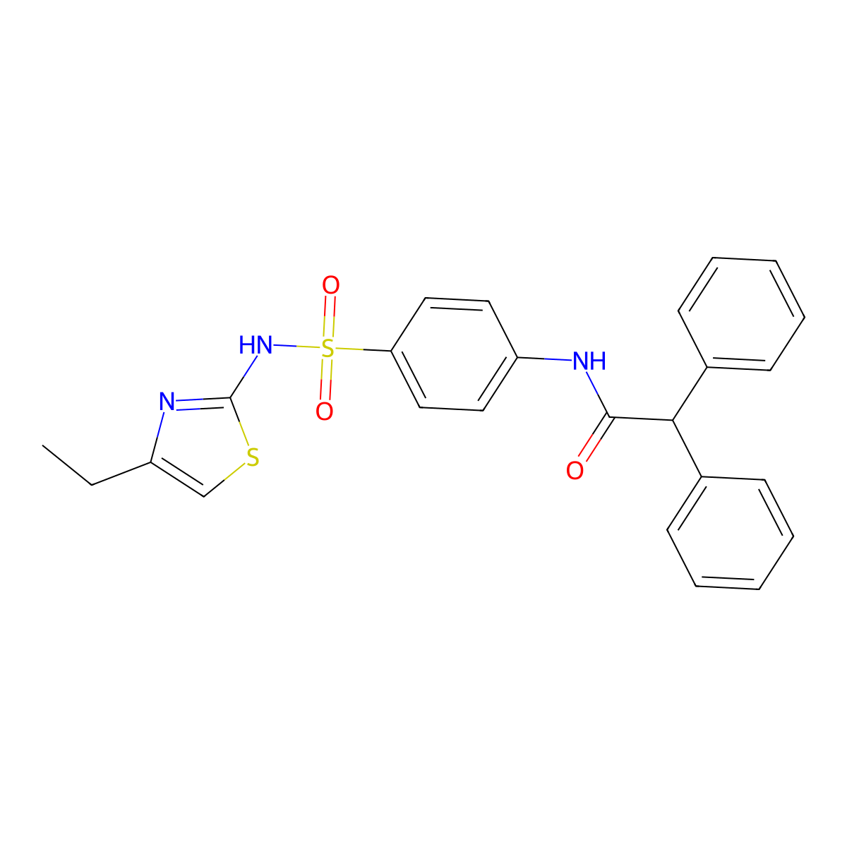 N-(4-(N-(4-ethylthiazol-2-yl)sulfamoyl)phenyl)-2,2-diphenylacetamide molecular structure, CAS 391220-53-4