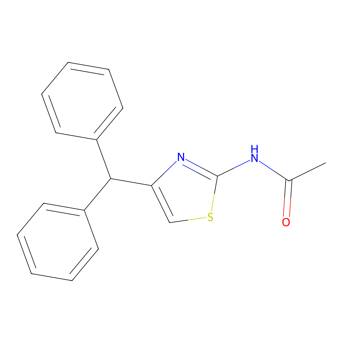 N-(4-benzhydryl-1,3-thiazol-2-yl)acetamide molecular structure, CAS 391220-60-3