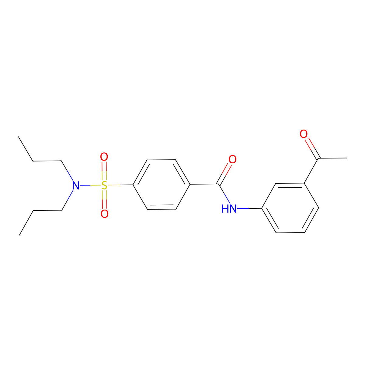 N-(3-acetylphenyl)-4-(dipropylsulfamoyl)benzamide molecular structure, CAS 391221-16-2