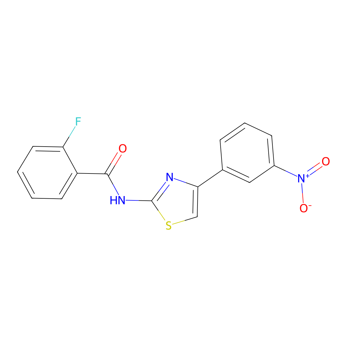 2-fluoro-N-[4-(3-nitrophenyl)-1,3-thiazol-2-yl]benzamide molecular structure, CAS 391221-19-5