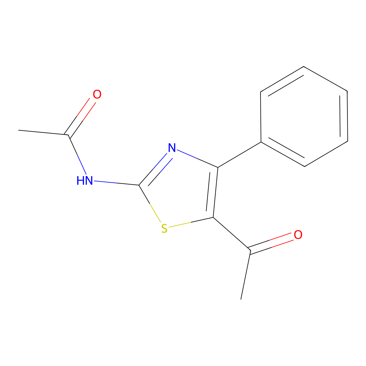 N-(5-acetyl-4-phenyl-1,3-thiazol-2-yl)acetamide molecular structure, CAS 391221-21-9