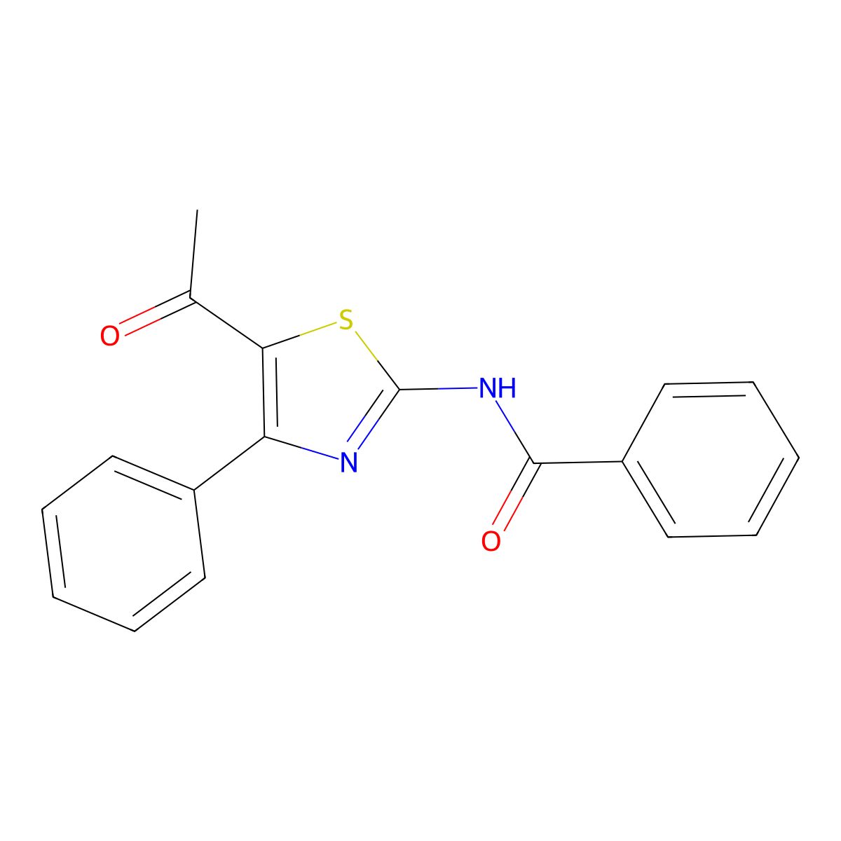 N-(5-acetyl-4-phenyl-1,3-thiazol-2-yl)benzamide molecular structure, CAS 391221-25-3