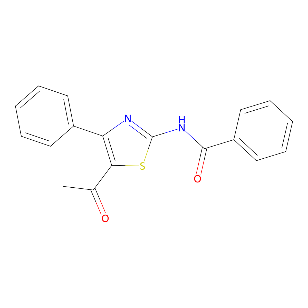 N-(5-acetyl-4-phenyl-1,3-thiazol-2-yl)benzamide molecular structure, CAS 391221-25-3