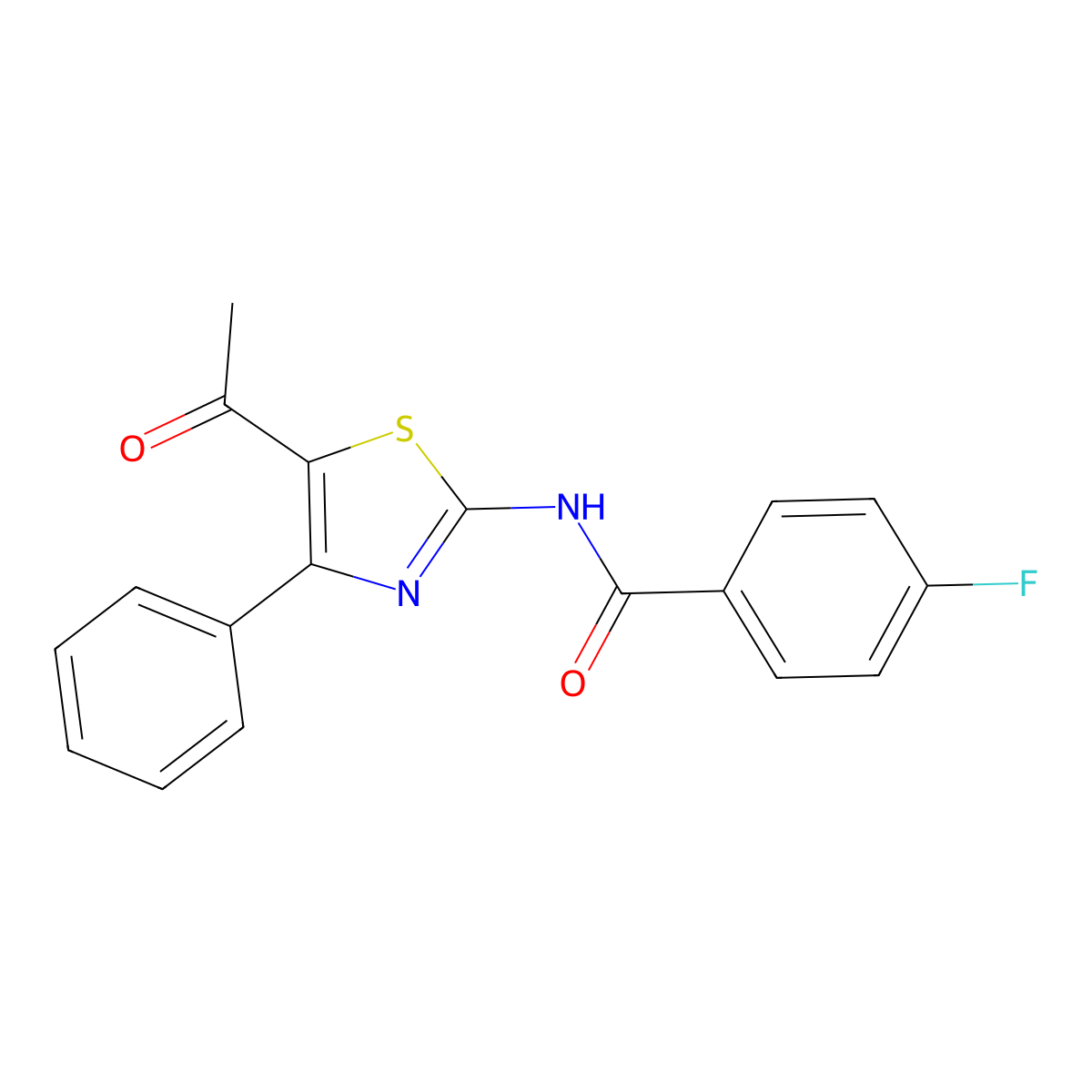 N-(5-acetyl-4-phenyl-1,3-thiazol-2-yl)-4-fluorobenzamide molecular structure, CAS 391221-32-2