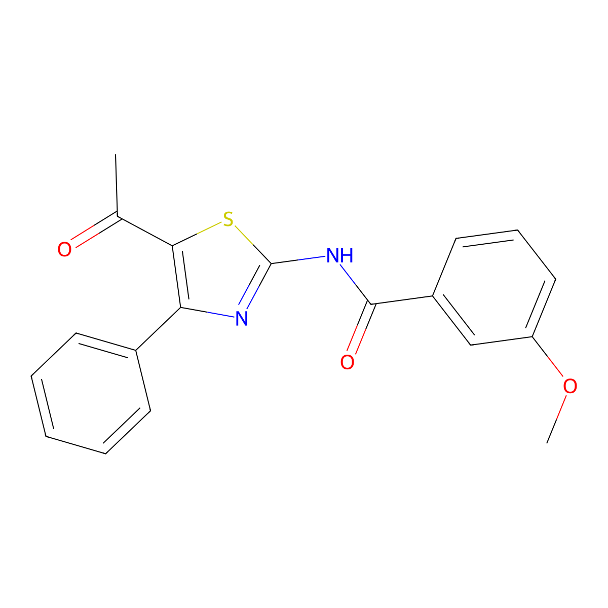 N-(5-acetyl-4-phenyl-1,3-thiazol-2-yl)-3-methoxybenzamide molecular structure, CAS 391221-35-5