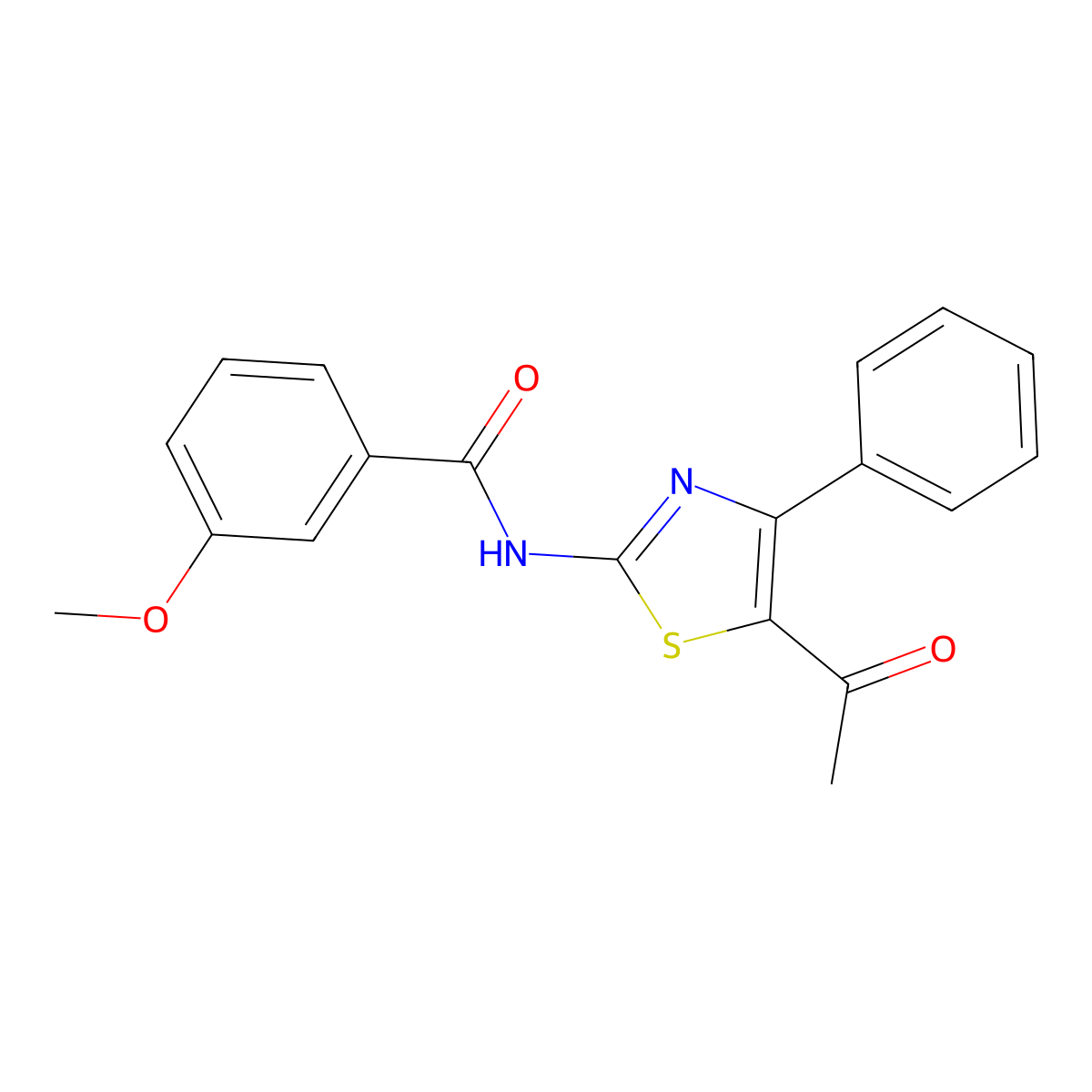 N-(5-acetyl-4-phenyl-1,3-thiazol-2-yl)-3-methoxybenzamide molecular structure, CAS 391221-35-5