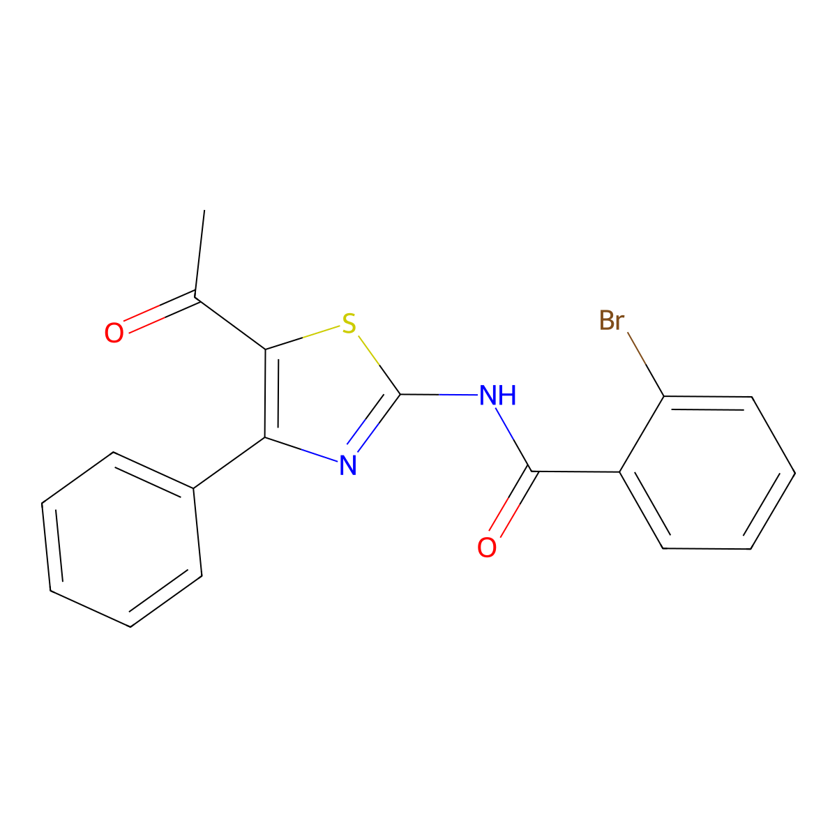 N-(5-acetyl-4-phenyl-1,3-thiazol-2-yl)-2-bromobenzamide molecular structure, CAS 391221-37-7