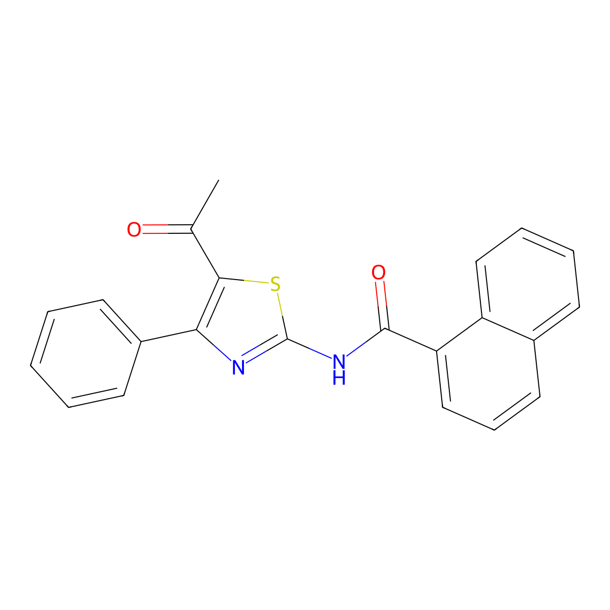 N-(5-acetyl-4-phenyl-1,3-thiazol-2-yl)naphthalene-1-carboxamide molecular structure, CAS 391221-41-3