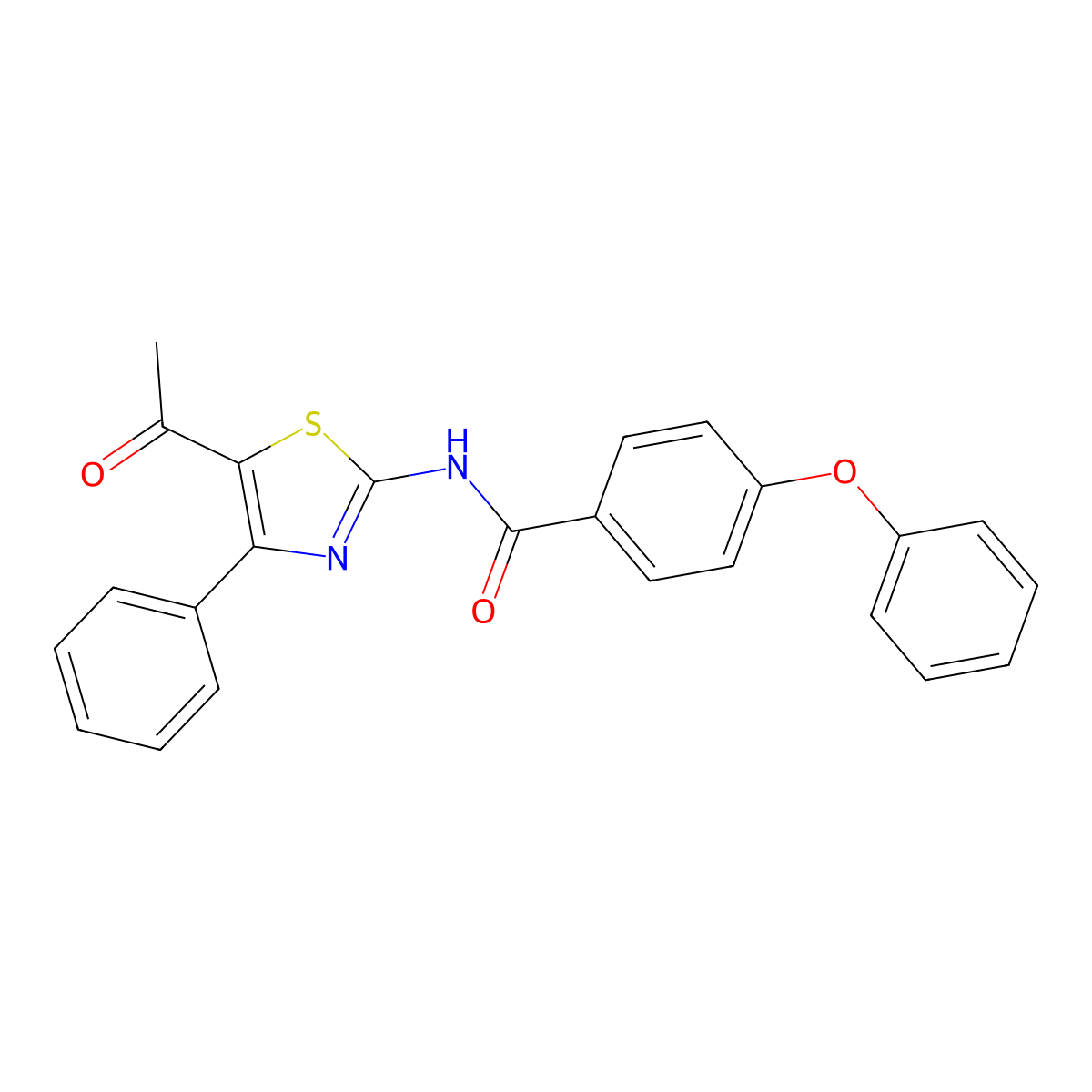 N-(5-acetyl-4-phenyl-1,3-thiazol-2-yl)-4-phenoxybenzamide molecular structure, CAS 391221-43-5