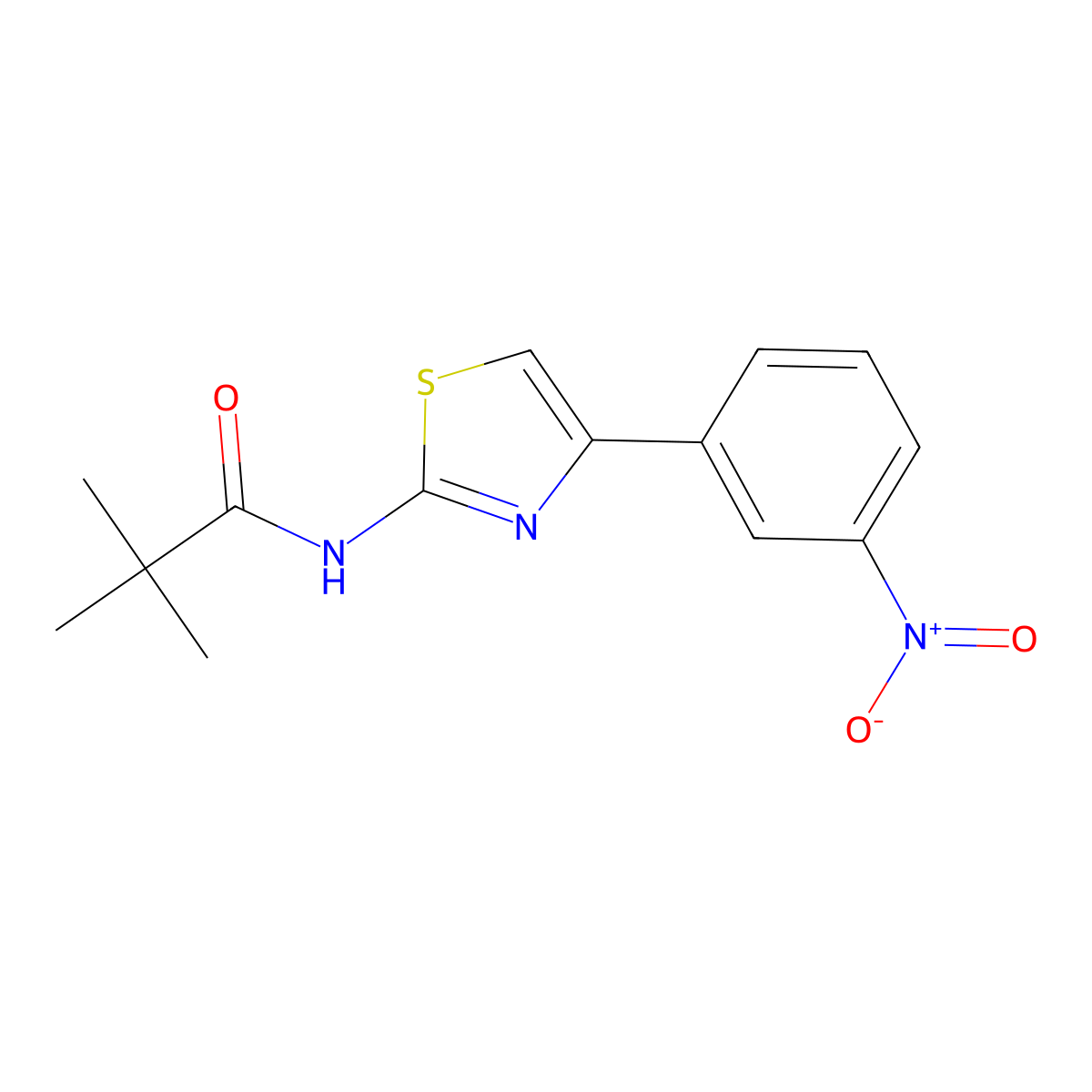 2,2-dimethyl-N-[4-(3-nitrophenyl)-1,3-thiazol-2-yl]propanamide molecular structure, CAS 391221-55-9