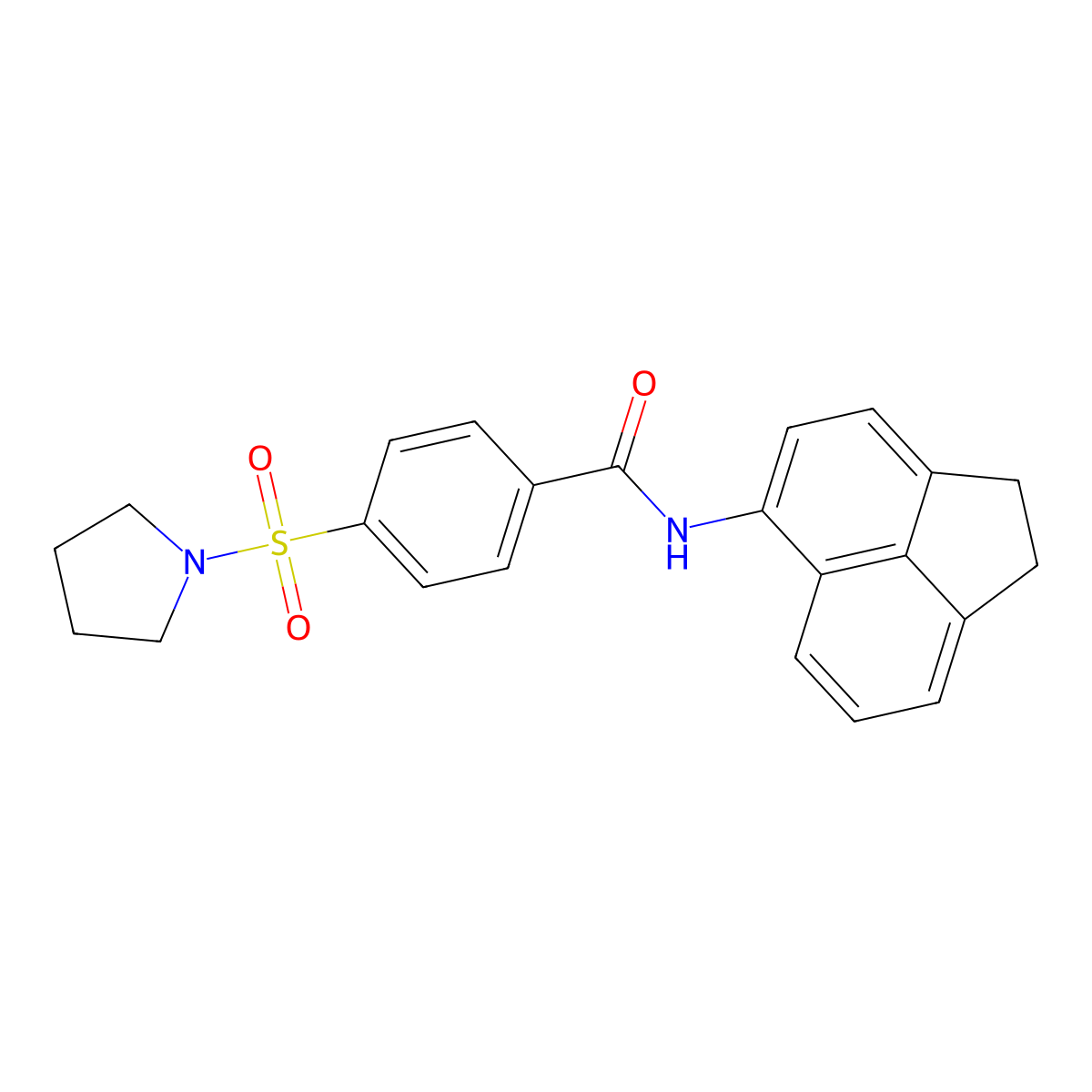 N-(1,2-dihydroacenaphthylen-5-yl)-4-(pyrrolidin-1-ylsulfonyl)benzamide molecular structure, CAS 391221-77-5