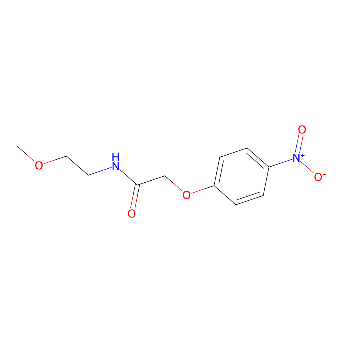 N-(2-methoxyethyl)-2-(4-nitrophenoxy)acetamide molecular structure, CAS 391221-79-7