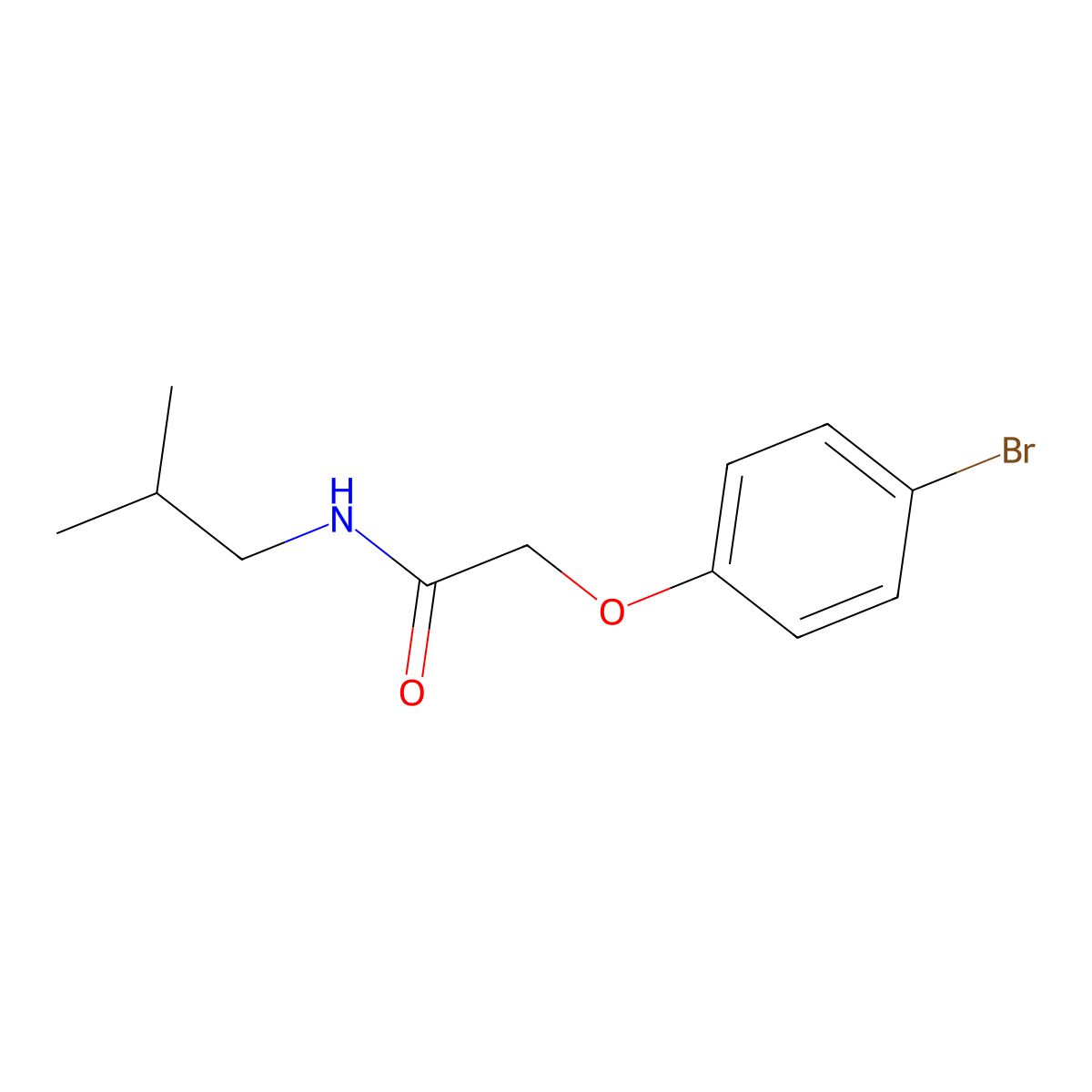 2-(4-bromophenoxy)-N-(2-methylpropyl)acetamide molecular structure, CAS 391221-82-2