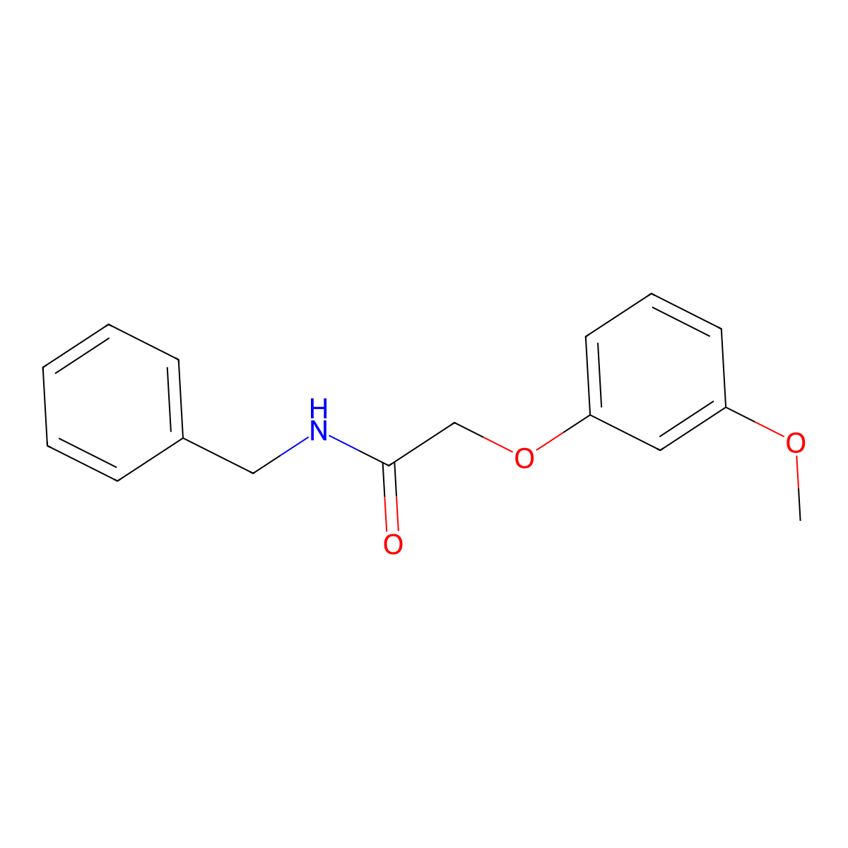 N-benzyl-2-(3-methoxyphenoxy)acetamide molecular structure, CAS 391221-87-7