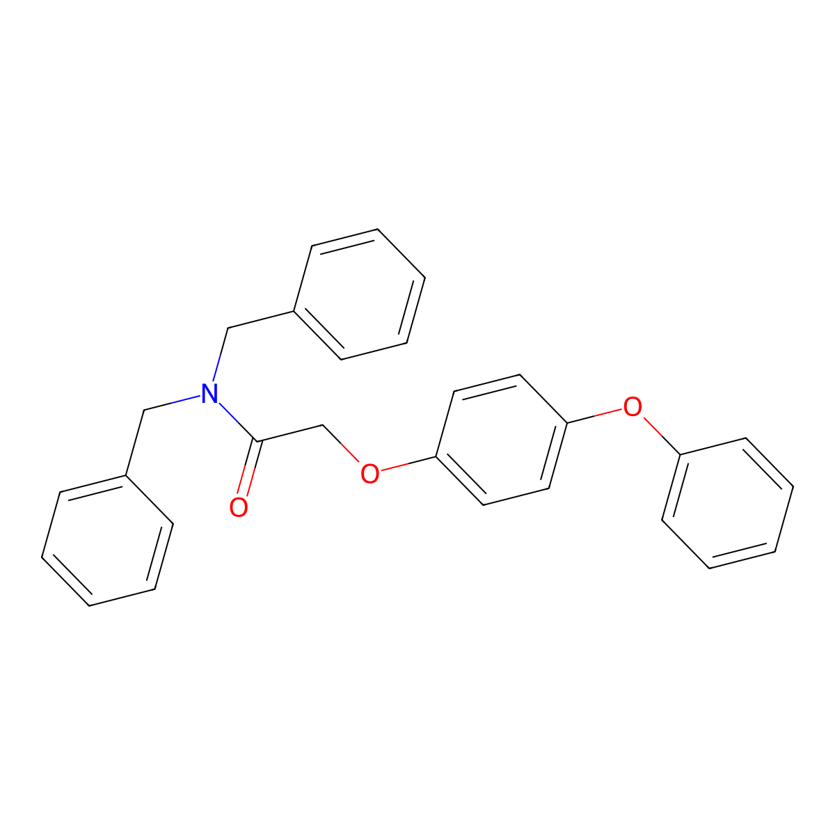 N,N-dibenzyl-2-(4-phenoxyphenoxy)acetamide molecular structure, CAS 391221-92-4