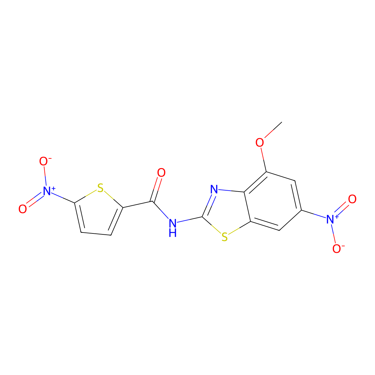 N-(4-methoxy-6-nitro-1,3-benzothiazol-2-yl)-5-nitrothiophene-2-carboxamide molecular structure, CAS 391222-06-3