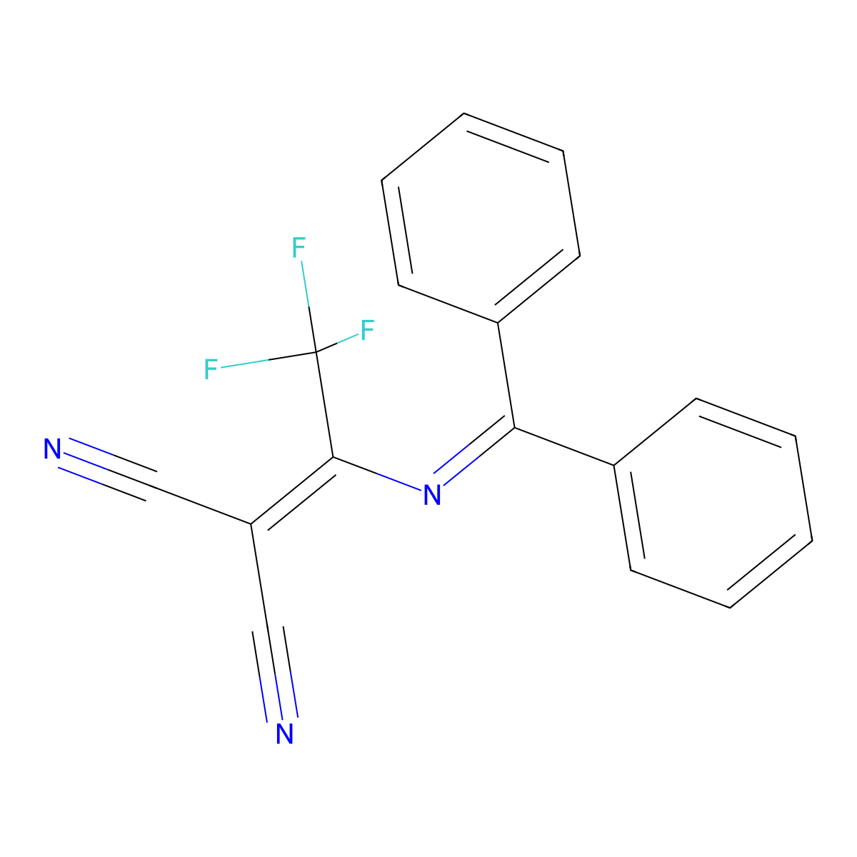 2-[1-(Benzhydrylideneamino)-2,2,2-trifluoroethylidene]propanedinitrile molecular structure, CAS 391222-11-0