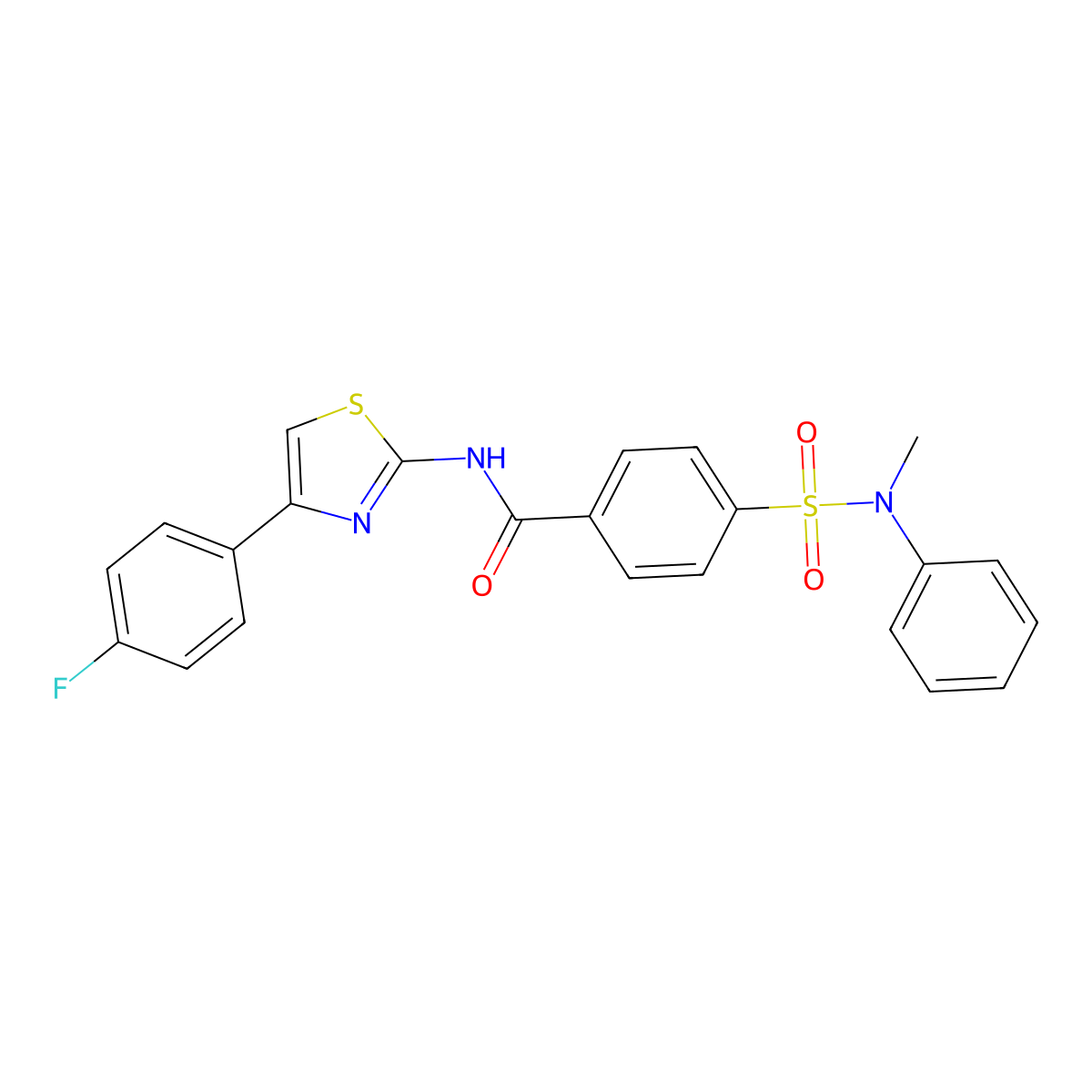 N-[4-(4-fluorophenyl)-1,3-thiazol-2-yl]-4-[methyl(phenyl)sulfamoyl]benzamide molecular structure, CAS 391222-13-2