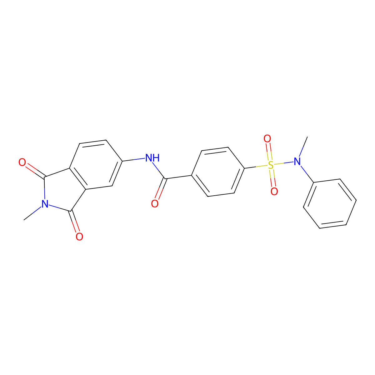 N-(2-methyl-1,3-dioxoisoindol-5-yl)-4-[methyl(phenyl)sulfamoyl]benzamide molecular structure, CAS 391222-14-3