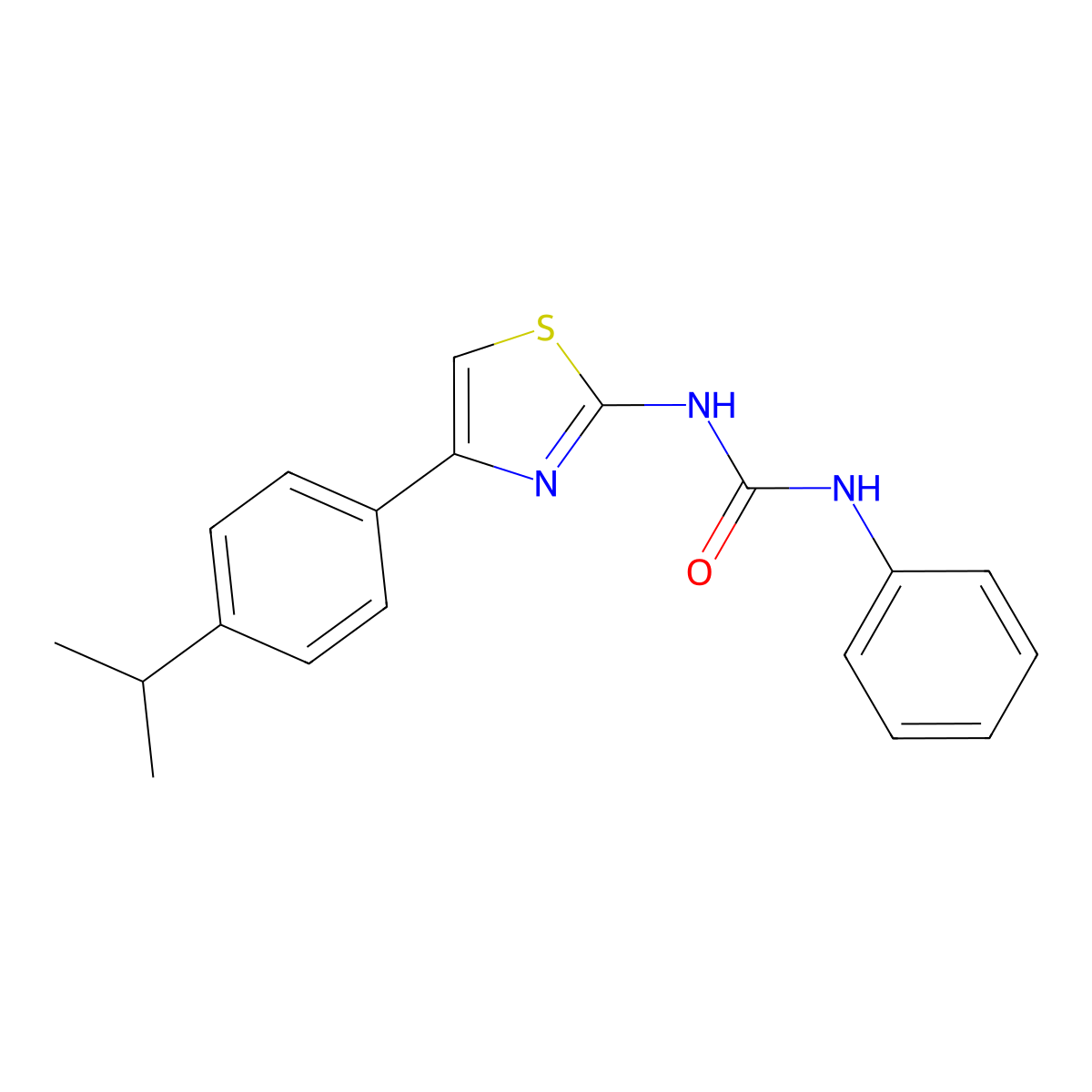 1-(4-(4-Isopropylphenyl)thiazol-2-yl)-3-phenylurea molecular structure, CAS 391222-17-6