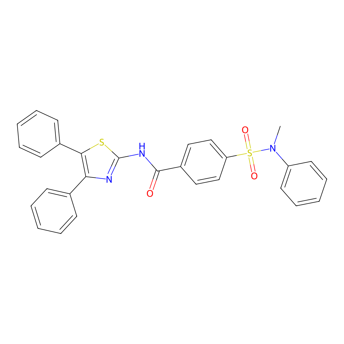 N-(4,5-diphenyl-1,3-thiazol-2-yl)-4-[methyl(phenyl)sulfamoyl]benzamide molecular structure, CAS 391222-18-7
