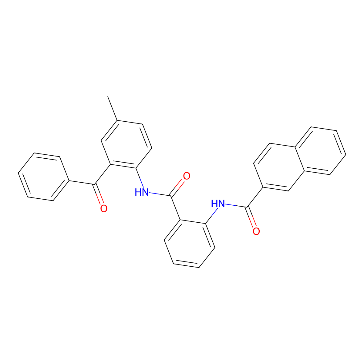 N-(2-((2-benzoyl-4-methylphenyl)carbamoyl)phenyl)-2-naphthamide molecular structure, CAS 391222-20-1
