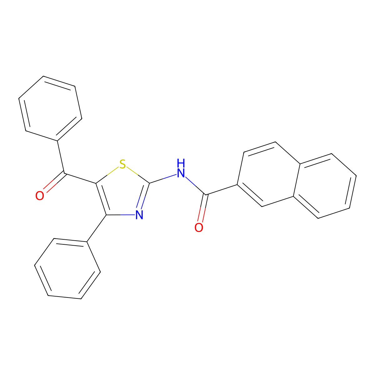 N-(5-benzoyl-4-phenyl-1,3-thiazol-2-yl)naphthalene-2-carboxamide molecular structure, CAS 391222-32-5