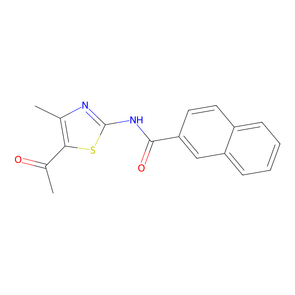 N-(5-acetyl-4-methyl-1,3-thiazol-2-yl)naphthalene-2-carboxamide molecular structure, CAS 391222-34-7