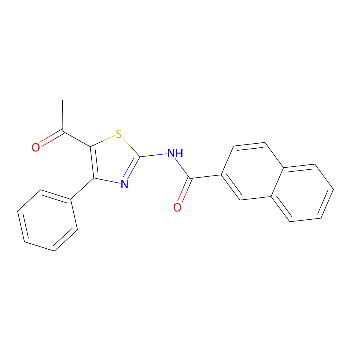 N-(5-acetyl-4-phenyl-1,3-thiazol-2-yl)naphthalene-2-carboxamide molecular structure, CAS 391222-39-2