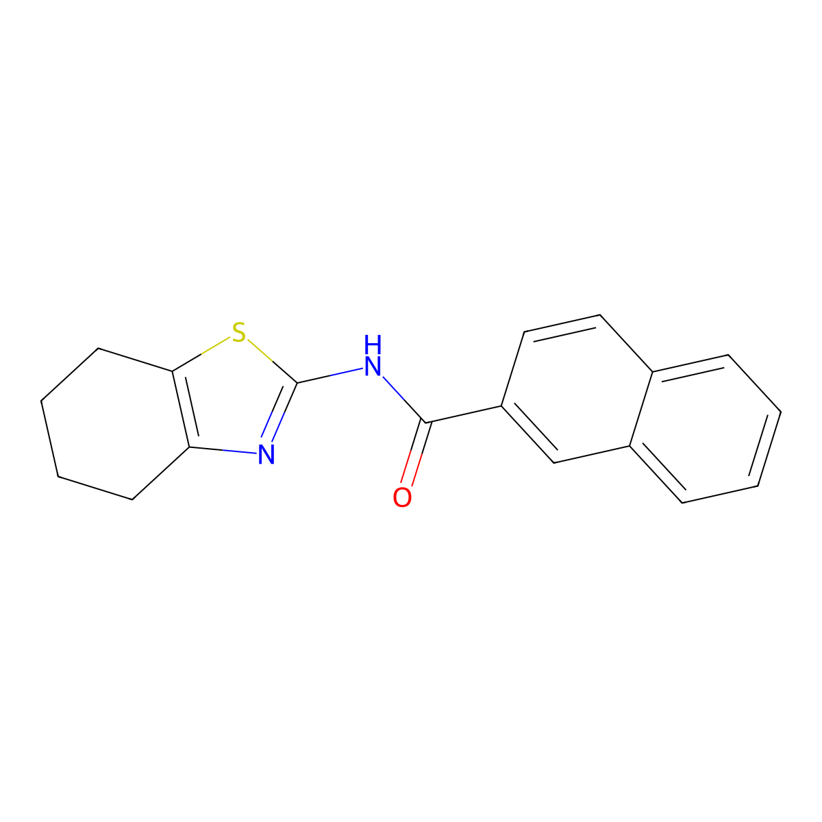 N-(4,5,6,7-tetrahydro-1,3-benzothiazol-2-yl)naphthalene-2-carboxamide molecular structure, CAS 391222-41-6