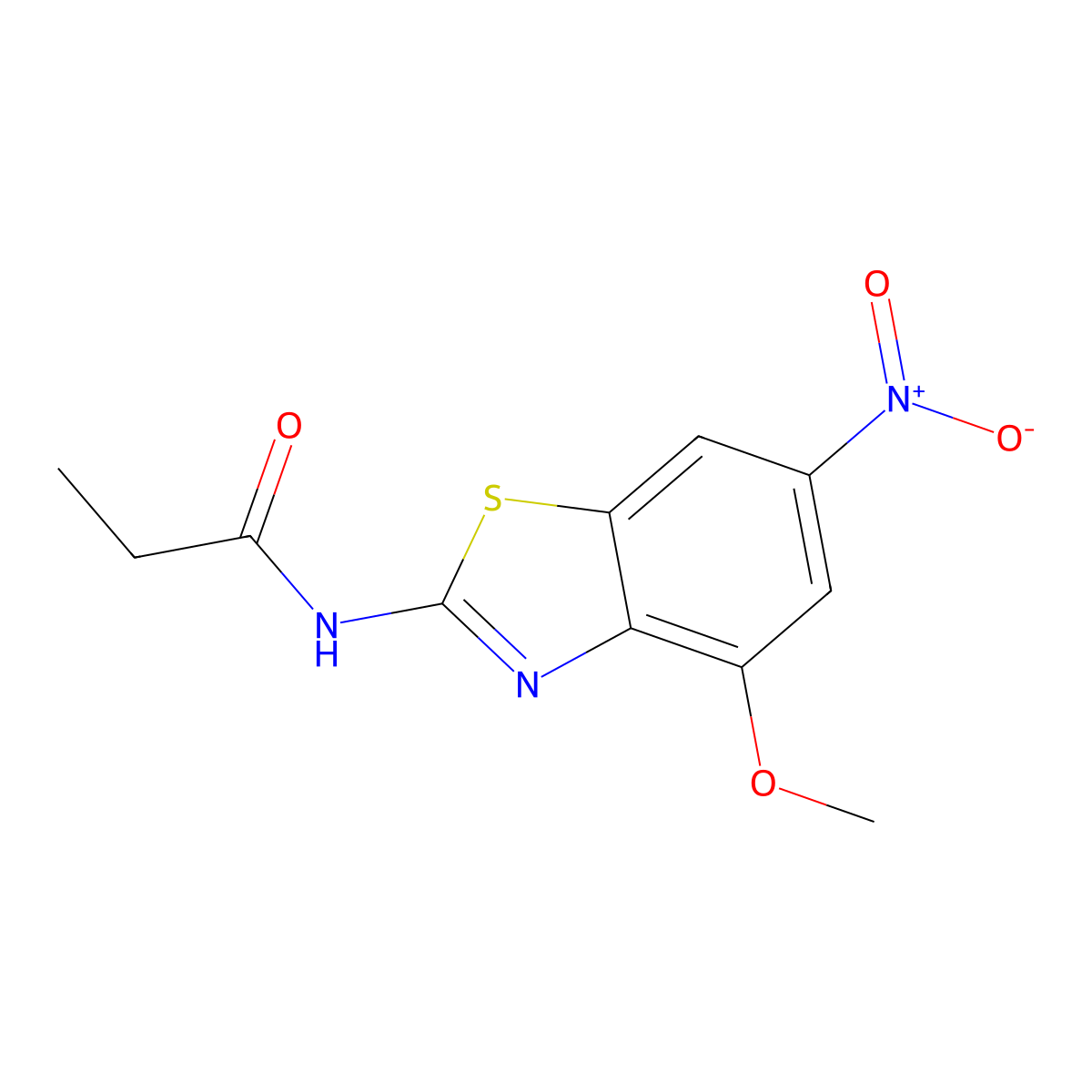 N-(4-methoxy-6-nitrobenzo[d]thiazol-2-yl)propionamide molecular structure, CAS 391222-43-8