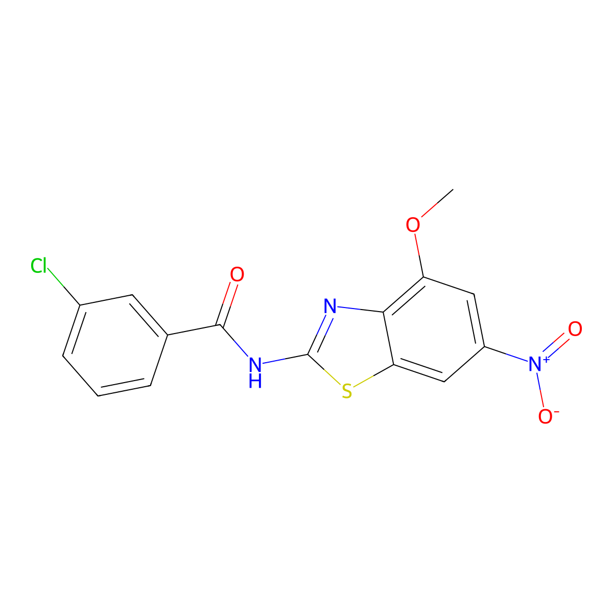 3-chloro-N-(4-methoxy-6-nitro-1,3-benzothiazol-2-yl)benzamide molecular structure, CAS 391222-45-0