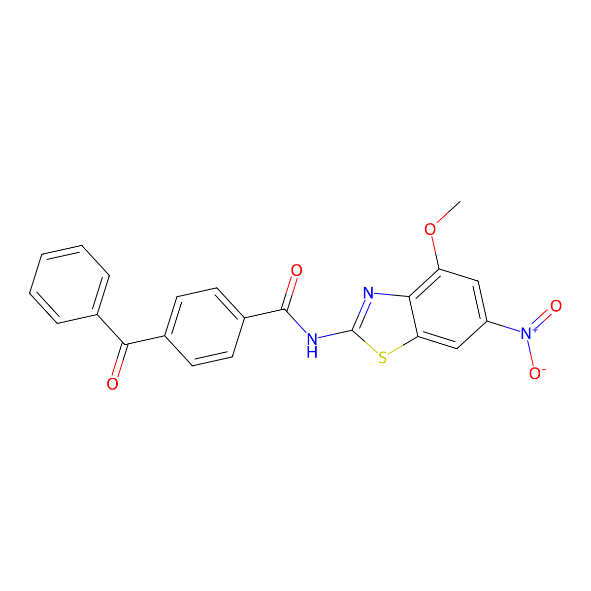 4-benzoyl-N-(4-methoxy-6-nitro-1,3-benzothiazol-2-yl)benzamide molecular structure, CAS 391222-53-0