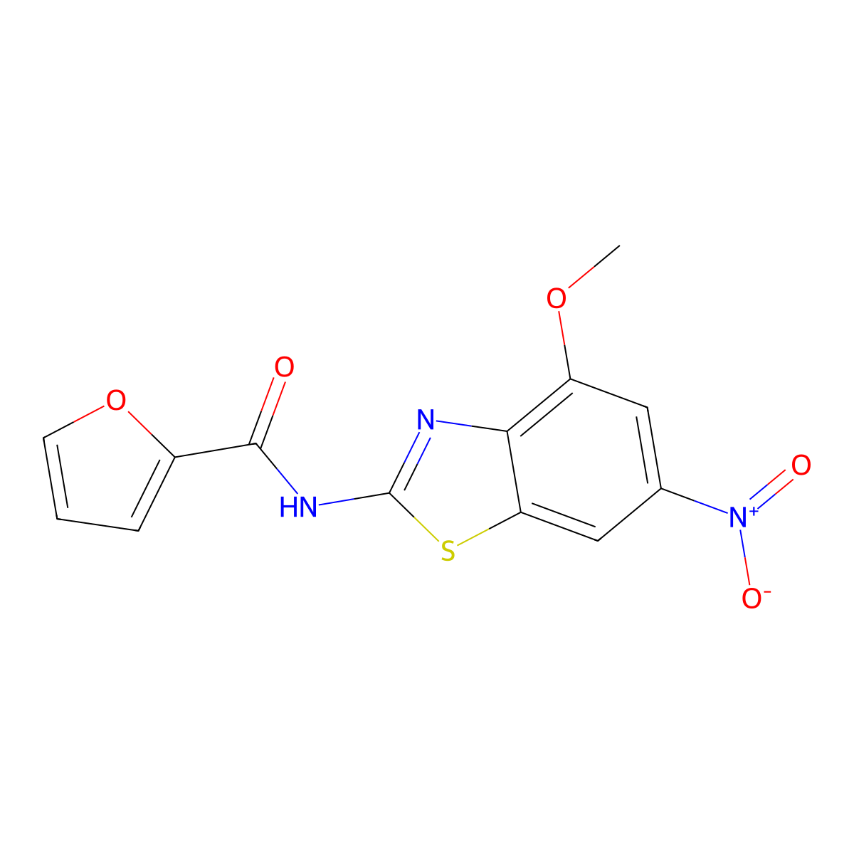 N-(4-methoxy-6-nitro-1,3-benzothiazol-2-yl)furan-2-carboxamide molecular structure, CAS 391222-56-3