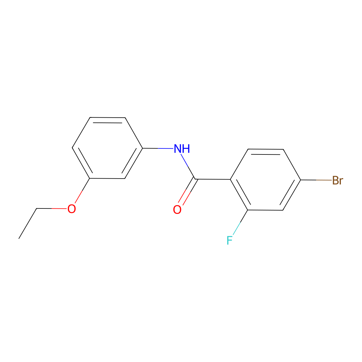4-bromo-N-(3-ethoxyphenyl)-2-fluorobenzamide molecular structure, CAS 391222-97-2